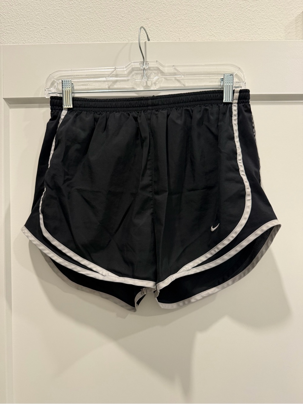 Nike Black Athletic Shorts with White Piping